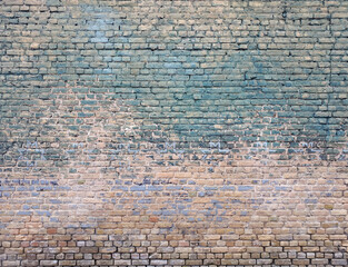 Old multicolored brick wall texture for pattern background