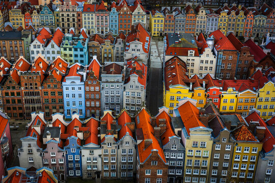 Classical architecture of the old town in Gdansk. Poland