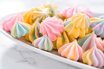 Unicorn meringue cookies