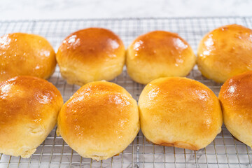 Baking brioche buns