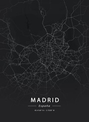 Map of Madrid, Spain