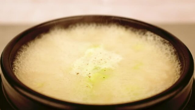 A soup dish made from boiled beef bones