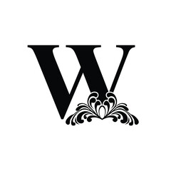  Letter W template logo  letter . Monogram alphabet . Beautiful royal initials letter.	