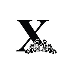 Letter X template logo  letter . Monogram alphabet . Beautiful royal initials letter.	