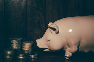 Gold coins stacks is representing riches and wealth management. Coin stack growing and find out the way to get a return on investment. Finance and money exchange investment as concept.