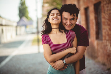 Couple in hug.