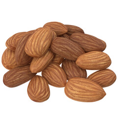 Almonds isolated on white background