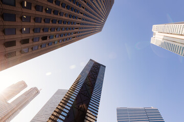 Modern Office Building in Shinjuku City, Tokyo,Japan.