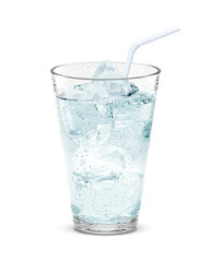 グラス サイダー ソーダ 飲み物 氷 イラスト リアル ストロー