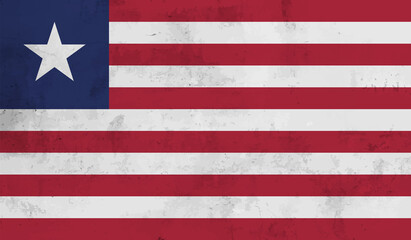 Grunge painted Liberia flag