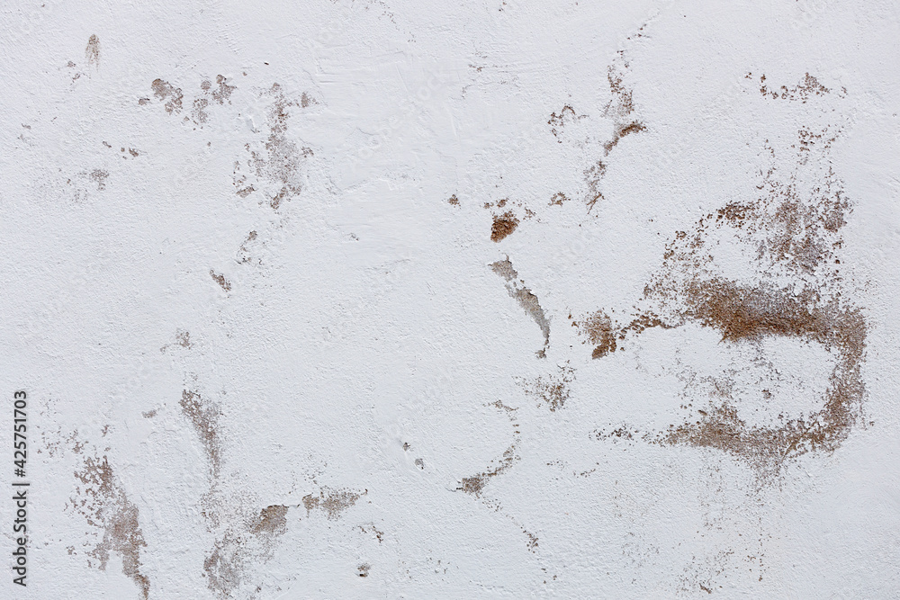 Wall mural stone wall with white old paint. concrete texture.