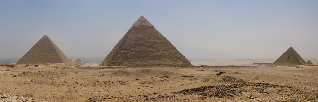 Panorama of the great pyramides in Cairo, Giza