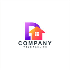 house color gradient logo design