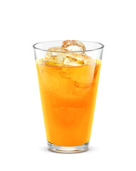 Naklejka na ściany i meble グラス オレンジジュース 飲み物 氷 イラスト リアル 