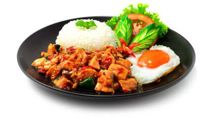 Salmon Stir Fried with Basil Thai Food