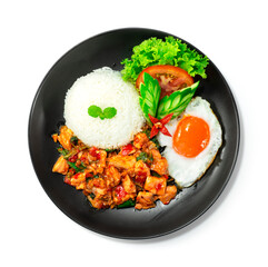 Salmon Stir Fried with Basil Thai Food