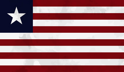 Grunge painted Liberia flag