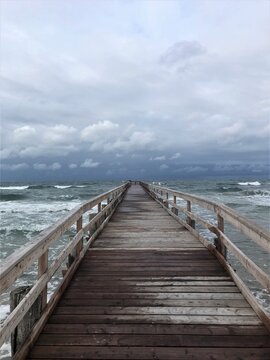 wooden bridge over the sea