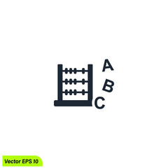 abacus icon mathematical symbol logo template design element 