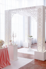 Carved wedding hupah with beautiful patterns