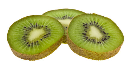 Kiwi isolated on white background close-up.