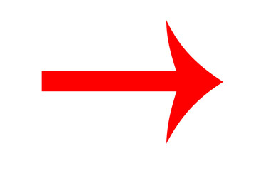 Red arrow icon, Red colour arrow indicator 