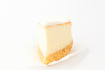 Cheesecake on a white background