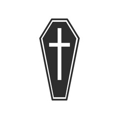 Obraz premium Coffin icon simple silhouette flat style illustration on white background