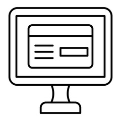 Vector Online Payment Outline Icon Design