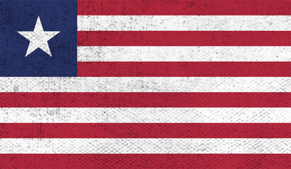 Grunge painted Liberia flag