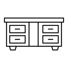 Vector Table Outline Icon Design