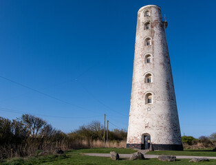 Fototapeta na wymiar The lighthouse on the coast Leasowe Wirral April 2021
