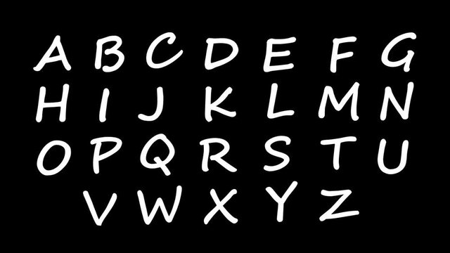 Animated alphabet. Learning letters. Motion design. Motion graphics. 4k video for your channel, website, video blog. Learning ABC cartoon. A bright stylish video with the English alphabet.