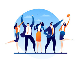 People business woman man character emotion about flat news, vector illustration. Flat communication about online message concept.