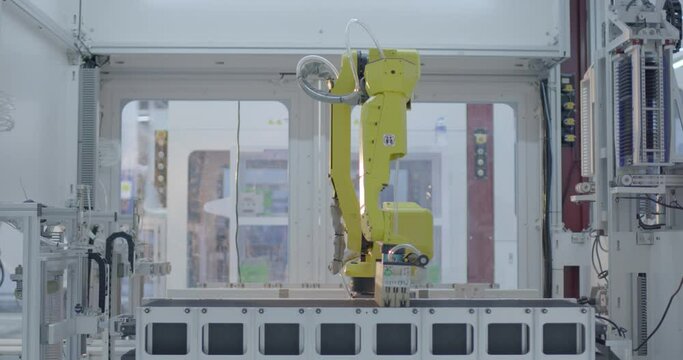 Automation robot systems operating in a factory producing solar energy panels