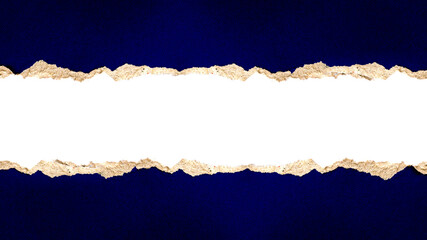 Paper with Torn or Torn Blue paper with cut path for abstract background design and copy space.