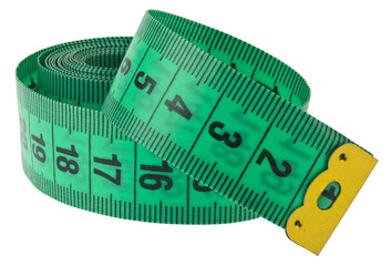 Green meter isolated on white background close-up.