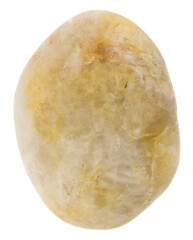 Aquarium smooth stone on a white background close-up.