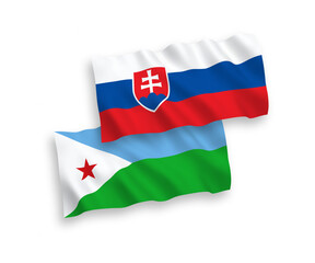 Flags of Slovakia and Republic of Djibouti on a white background
