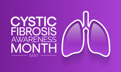 Cystic Fibrosis awareness month observed each year in May, it is a progressive, genetic disease that causes persistent lung infections and limits the ability to breathe over time. Vector illustration.
