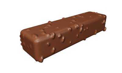 Brown crispy caramel nut milk chocolate bar. 
