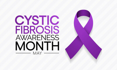 Cystic Fibrosis awareness month observed each year in May, it is a progressive, genetic disease that causes persistent lung infections and limits the ability to breathe over time. Vector illustration.