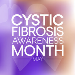 Fototapeta premium Cystic Fibrosis awareness month observed each year in May, it is a progressive, genetic disease that causes persistent lung infections and limits the ability to breathe over time. Vector illustration.