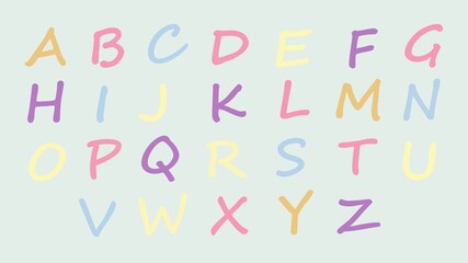 Animated alphabet. Learning letters. Motion design. Motion graphics. 4k video for your channel, website, video blog. Learning ABC cartoon. A bright stylish video with the English alphabet.