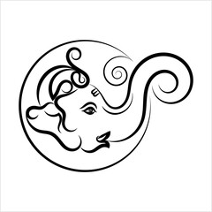 Ganesha The Lord Of Wisdom Calligraphic Style M_2103006