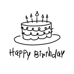 graphic cake birthday doodle style