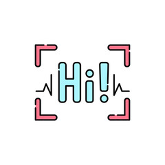 Speech recognition olor line icon. Pictogram for web page, mobile app, promo.