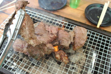 バーベキューの肉