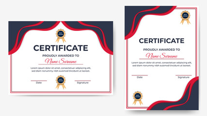 Obraz premium Modern certificate of achievement template.