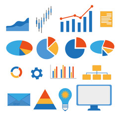 A set of images for business. Diagrams and symbols.